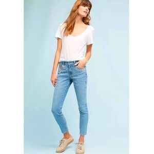 ANTHRO PILCRO & THE LETTERPRESS Pilcro Script High-Rise Pearl Skinny Jeans